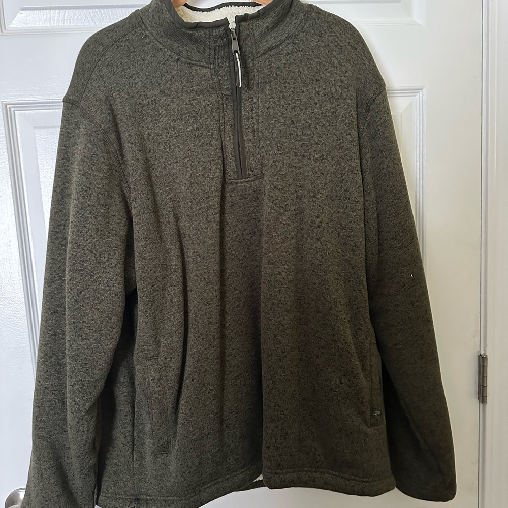 Orvis Men's Olive Zip-Up Sweater